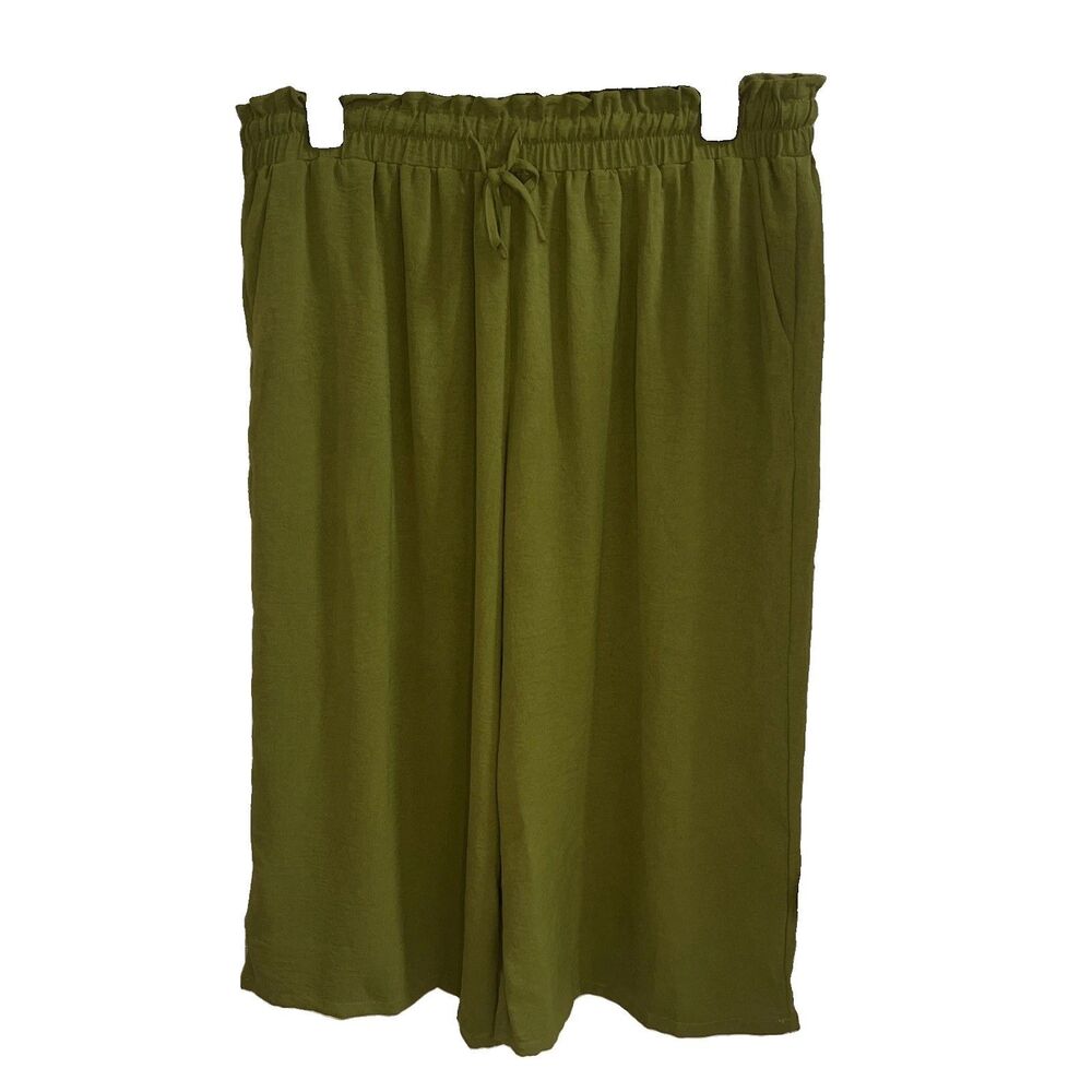 Women’s Olive Green Cropped Beach/lounge Pants Size 3x
